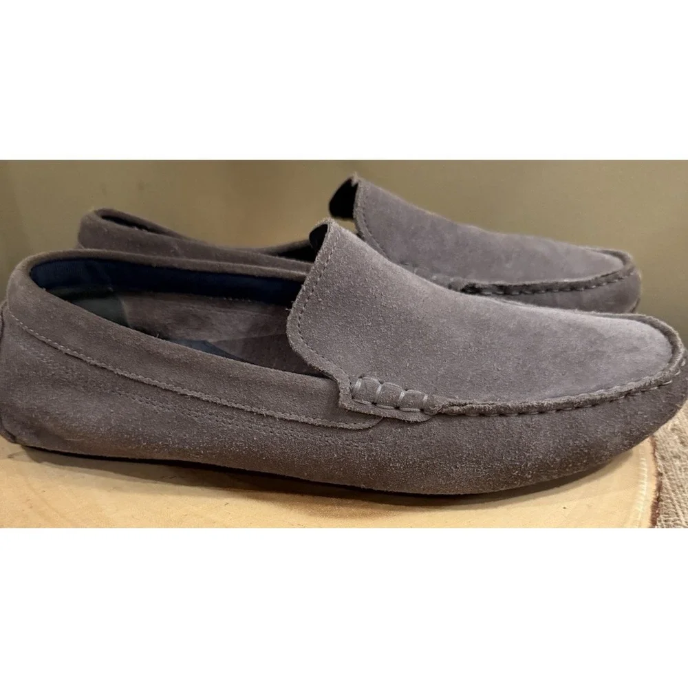 Cole Haan‎ Shoes Grand OS Loafer Driving Moccasins Natural Suede Sz 11.5 M Grey